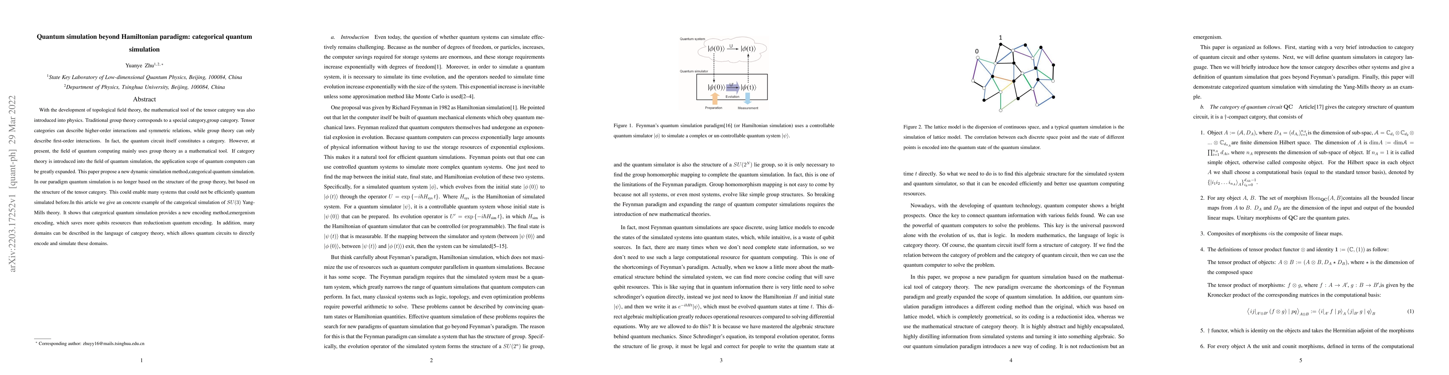 Thumbnail for Quantum simulation beyond Hamiltonian paradigm: categorical quantum
  simulation