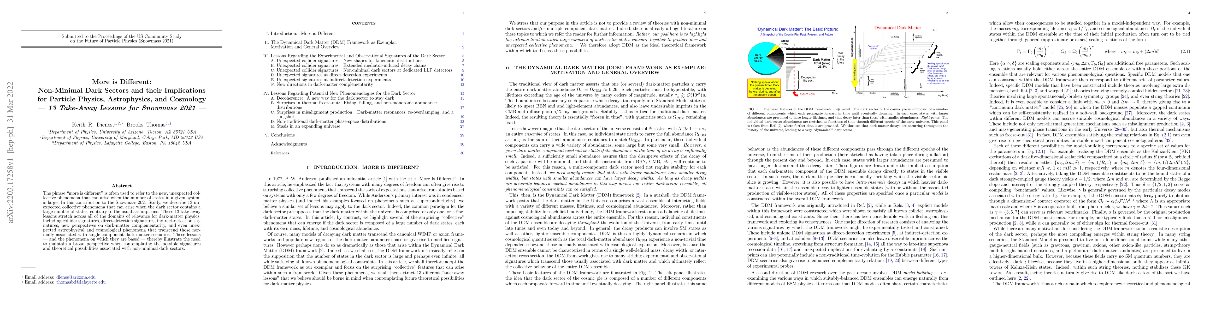Thumbnail for More is Different: Non-Minimal Dark Sectors and their Implications for
  Particle Physics, Astrophysics, and Cosmology -- 13 Take-Away Lessons for
  Snowmass 2021