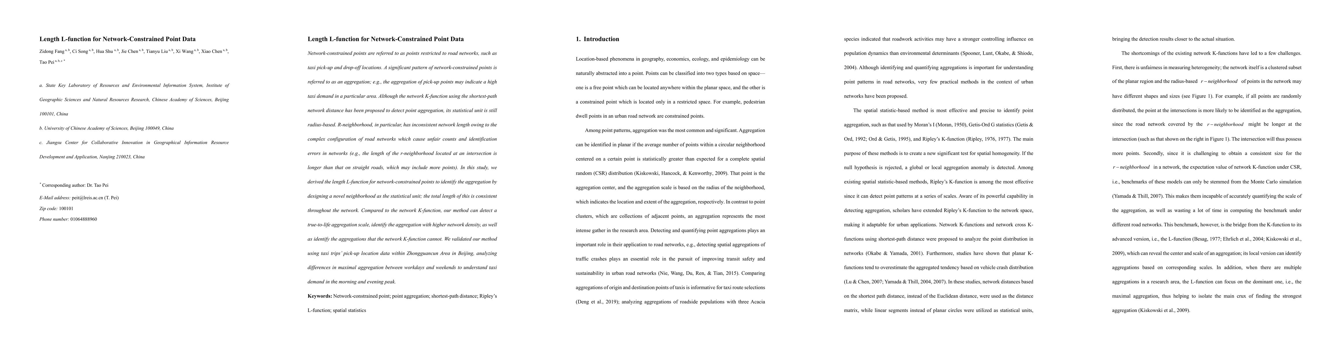 Thumbnail for Length L-function for Network-Constrained Point Data