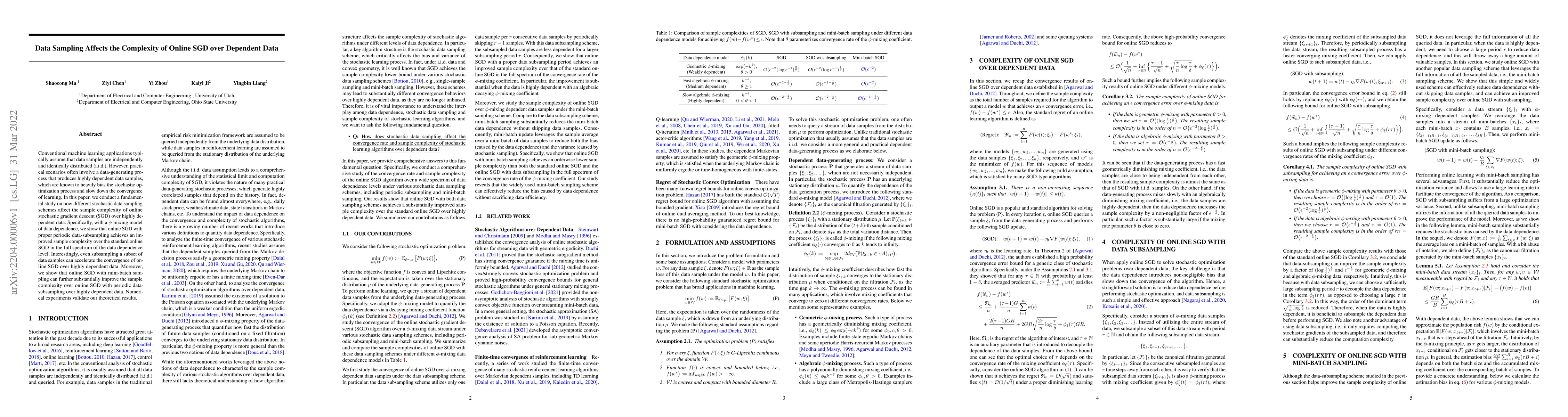 Thumbnail for Data Sampling Affects the Complexity of Online SGD over Dependent Data