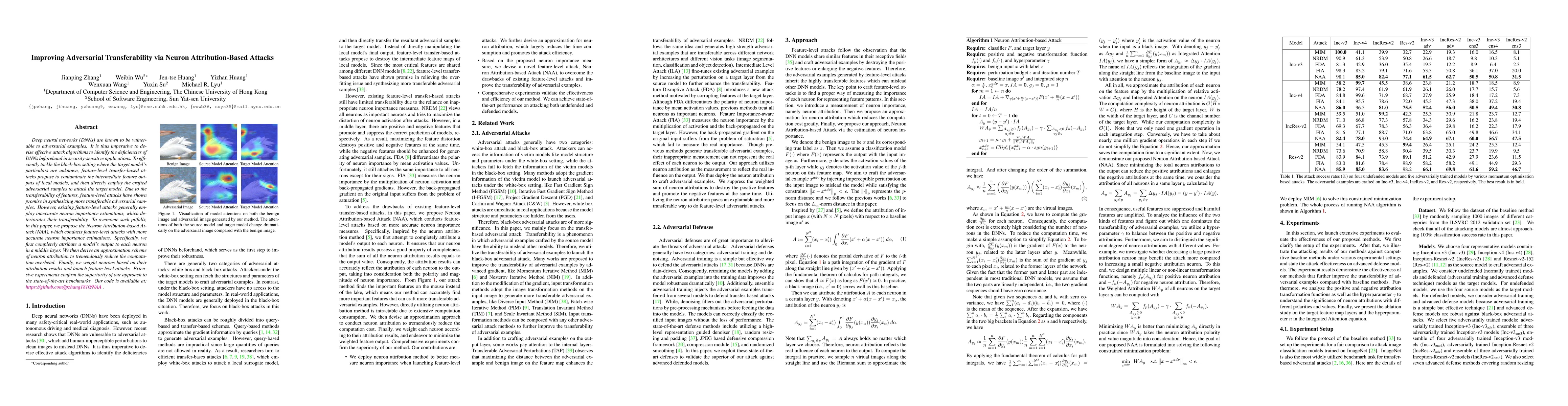 Thumbnail for Improving Adversarial Transferability via Neuron Attribution-Based
  Attacks
