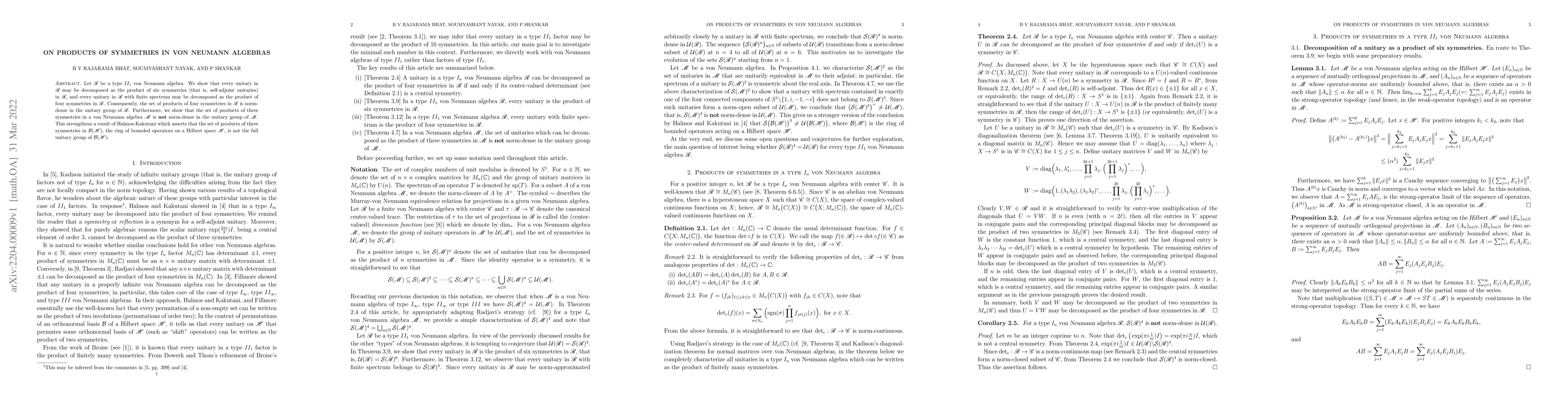 Thumbnail for On products of symmetries in von Neumann algebras
