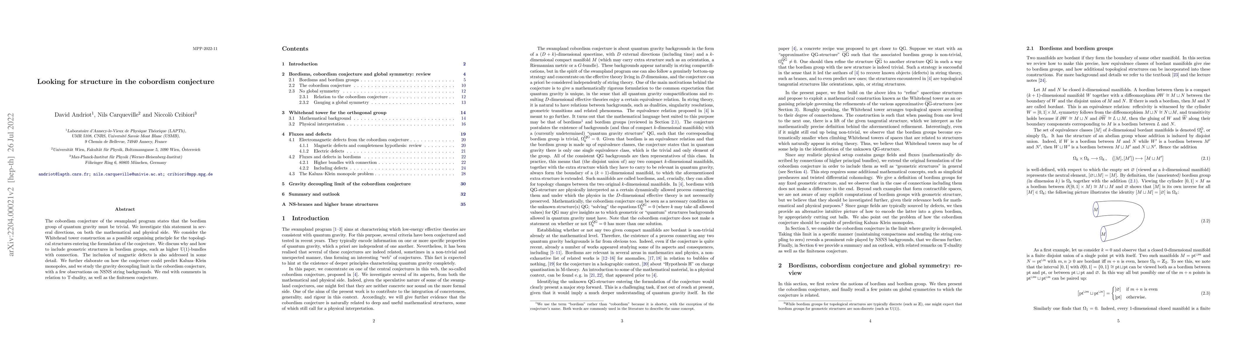 Thumbnail for Looking for structure in the cobordism conjecture