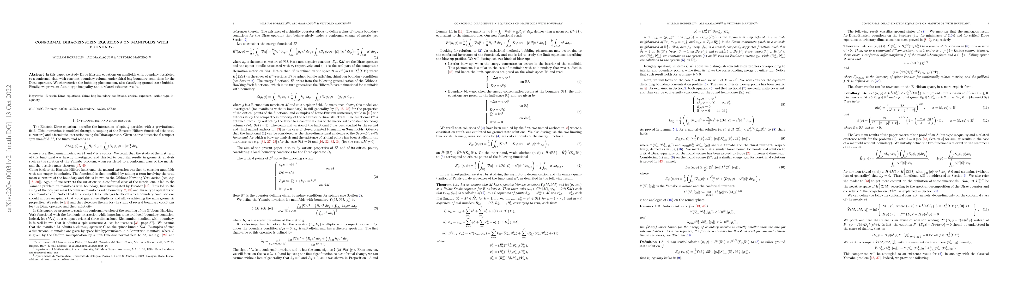 Thumbnail for Conformal Dirac-Einstein equations on manifolds with boundary