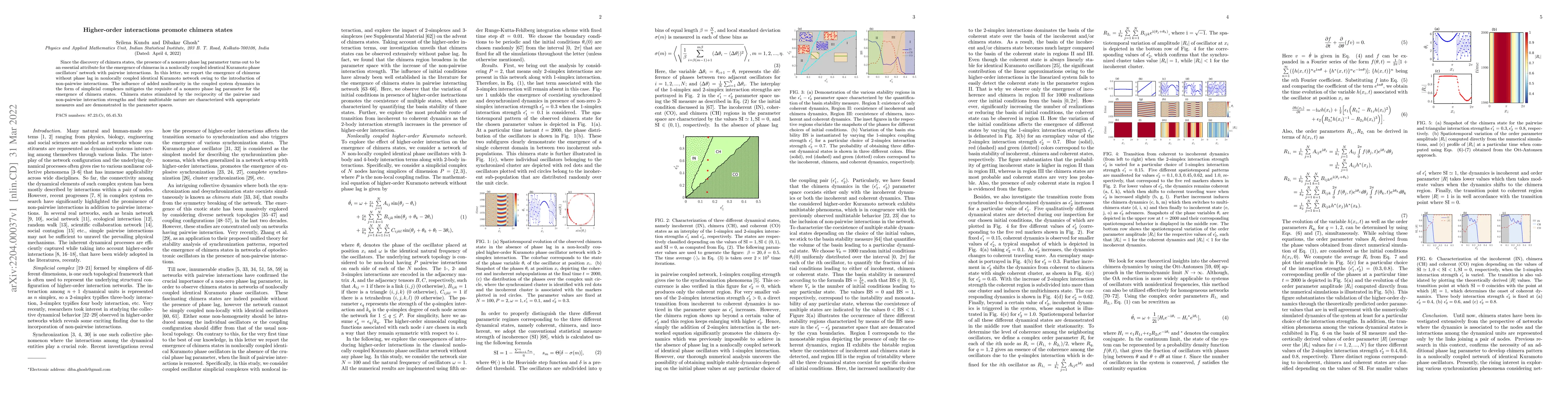 Thumbnail for Higher-order interactions promote chimera states