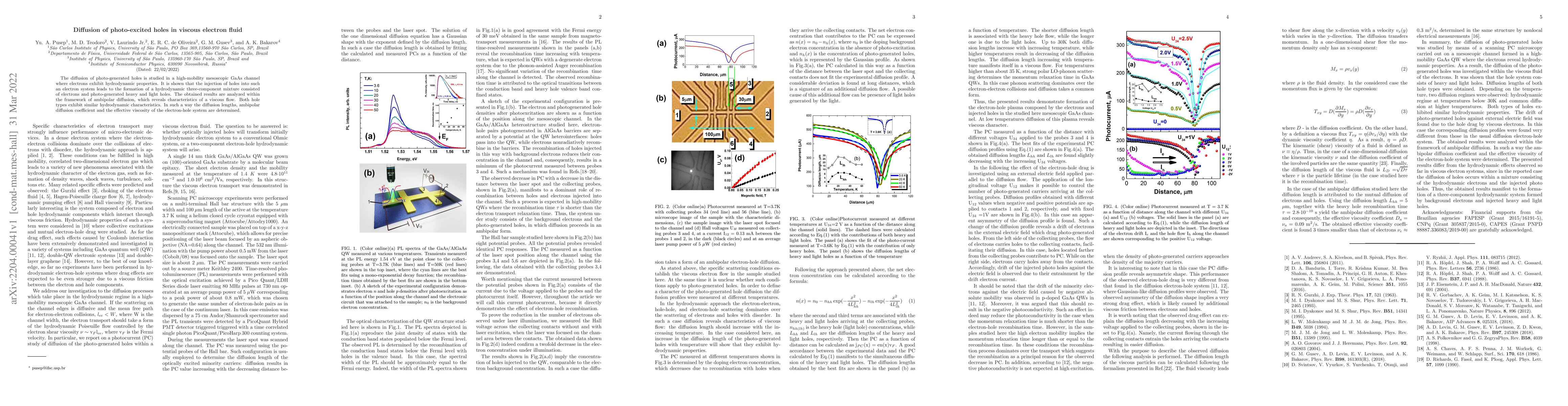 Thumbnail for Diffusion of photo-excited holes in viscous electron fluid