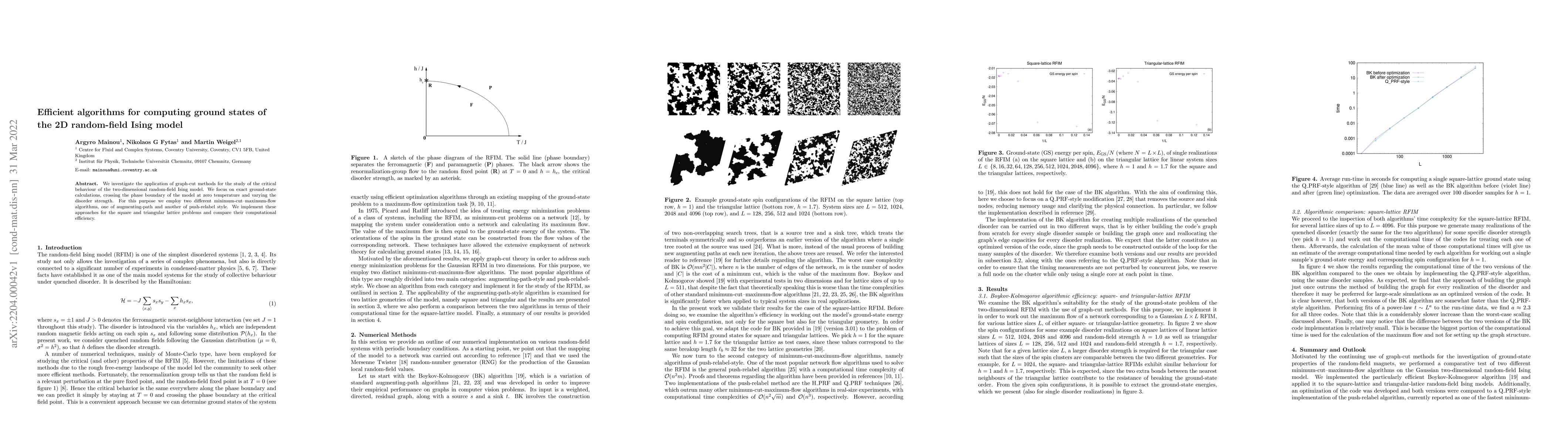 Thumbnail for Efficient algorithms for computing ground states of the 2D random-field
  Ising model