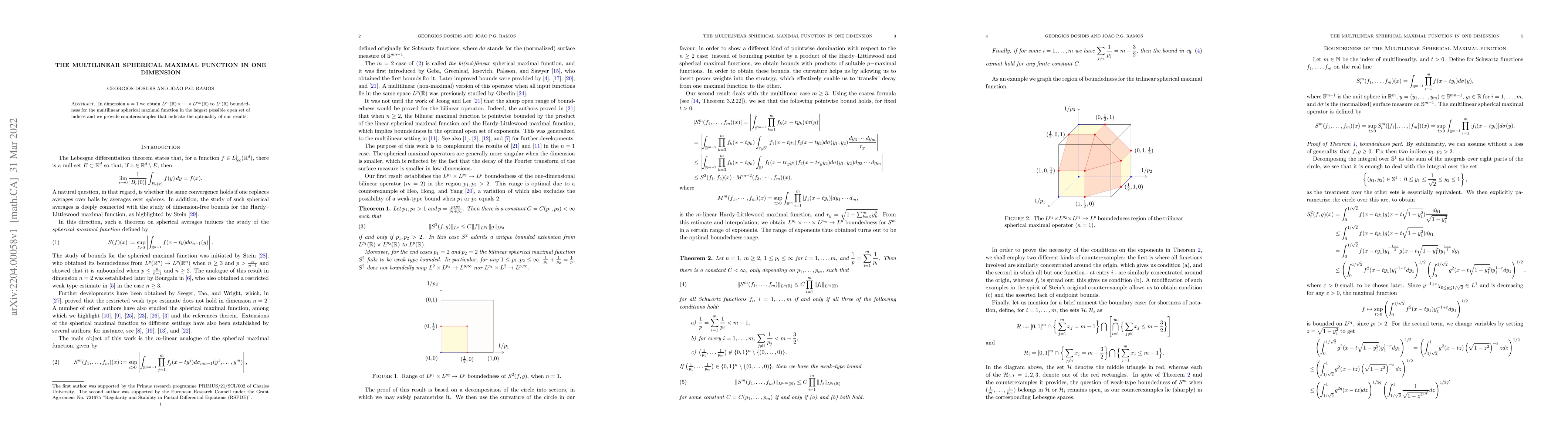 Thumbnail for The Multilinear Spherical Maximal Function in one dimension
