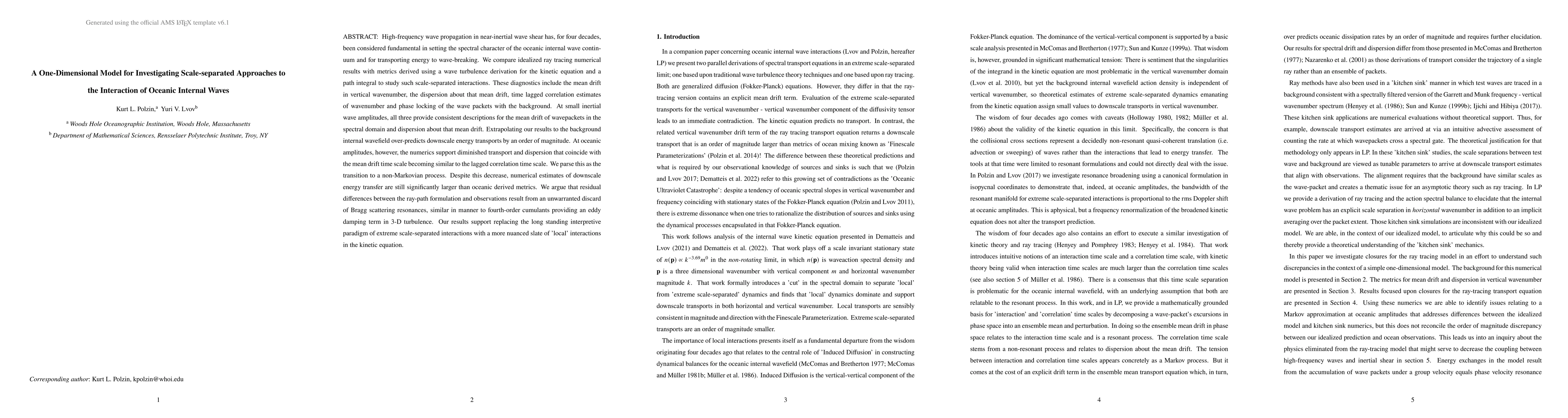 Thumbnail for A One-Dimensional Model for Investigating Scale-separated Approaches to
  the Interaction of Oceanic Internal Waves