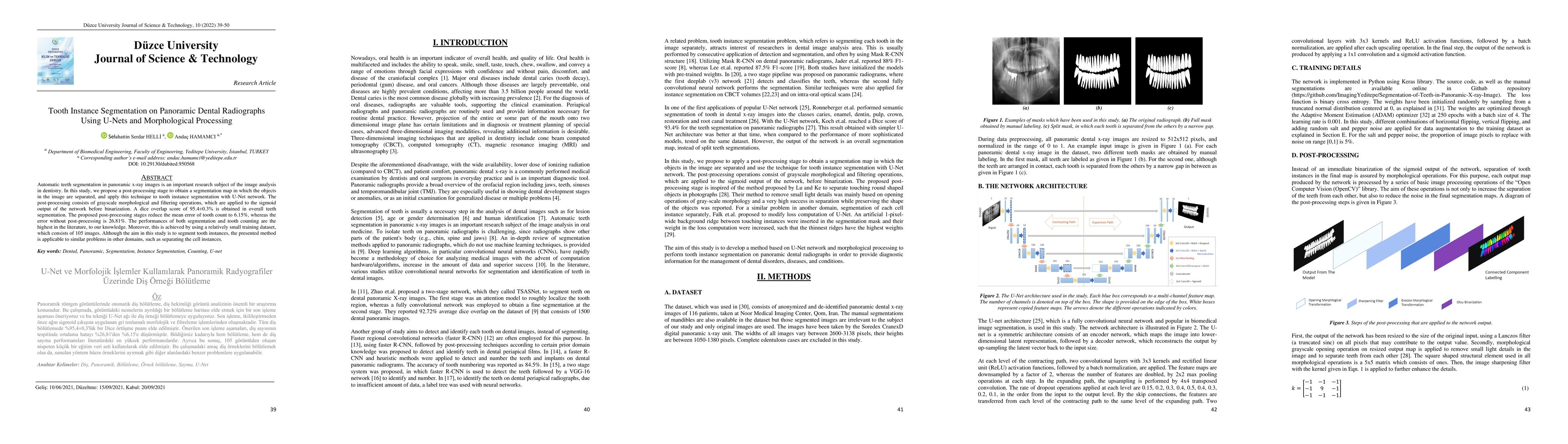 Thumbnail for Tooth Instance Segmentation on Panoramic Dental Radiographs Using U-Nets
  and Morphological Processing
