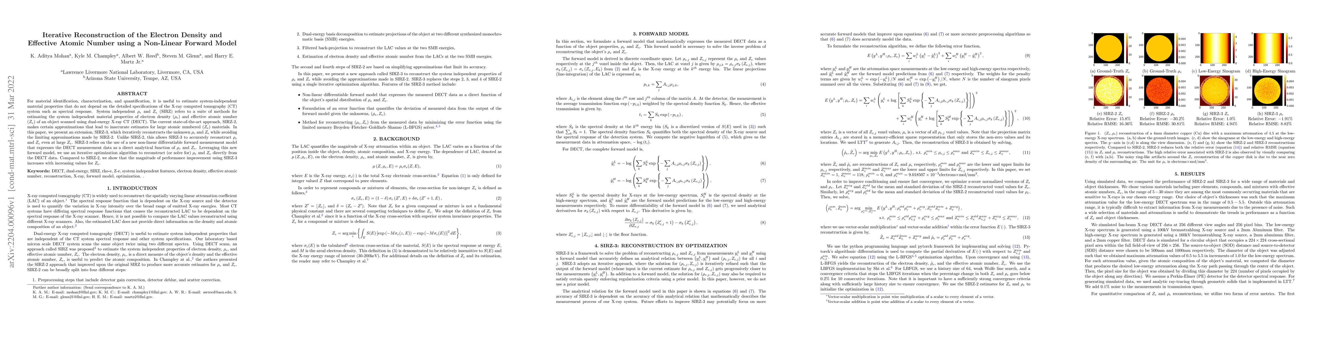 Thumbnail for Iterative Reconstruction of the Electron Density and Effective Atomic
  Number using a Non-Linear Forward Model