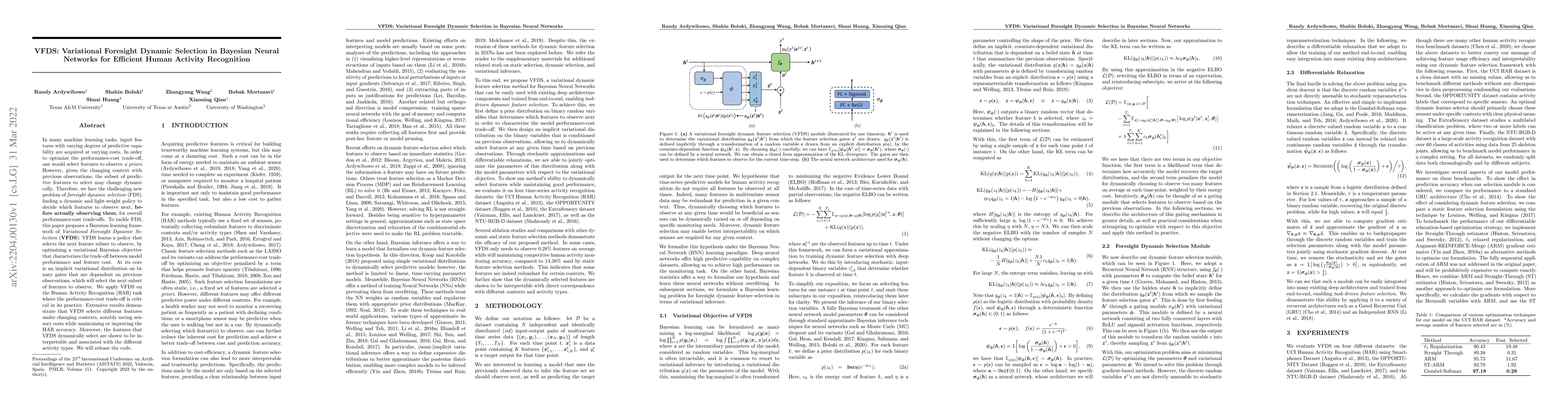 Thumbnail for VFDS: Variational Foresight Dynamic Selection in Bayesian Neural
  Networks for Efficient Human Activity Recognition
