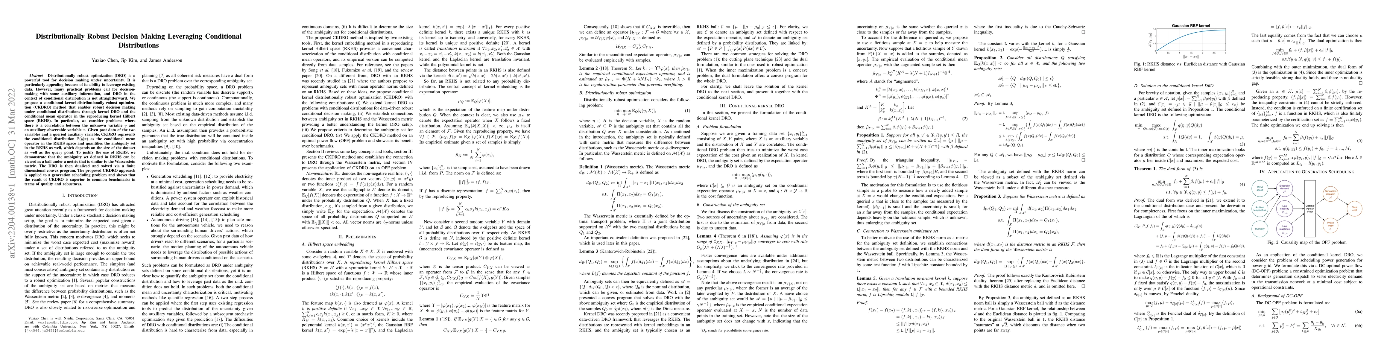 Thumbnail for Distributionally Robust Decision Making Leveraging Conditional
  Distributions