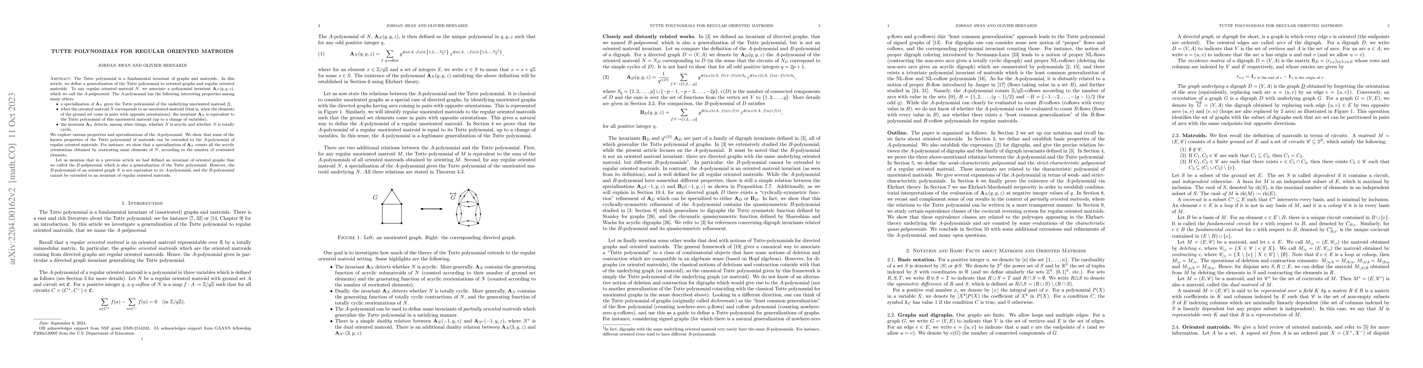 Thumbnail for Tutte polynomials for regular oriented matroids