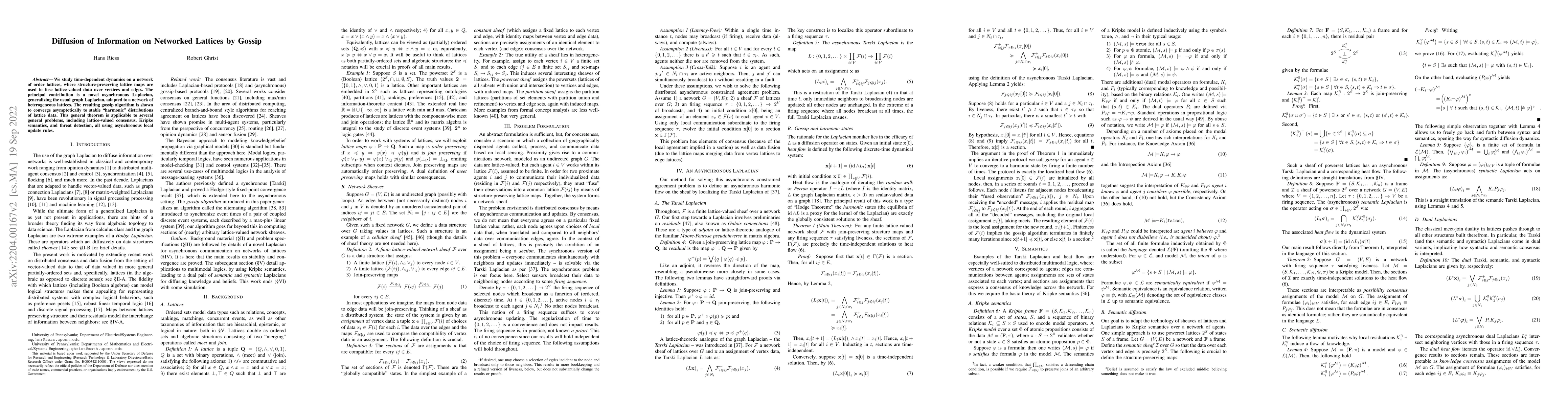Thumbnail for Diffusion of Information on Networked Lattices by Gossip
