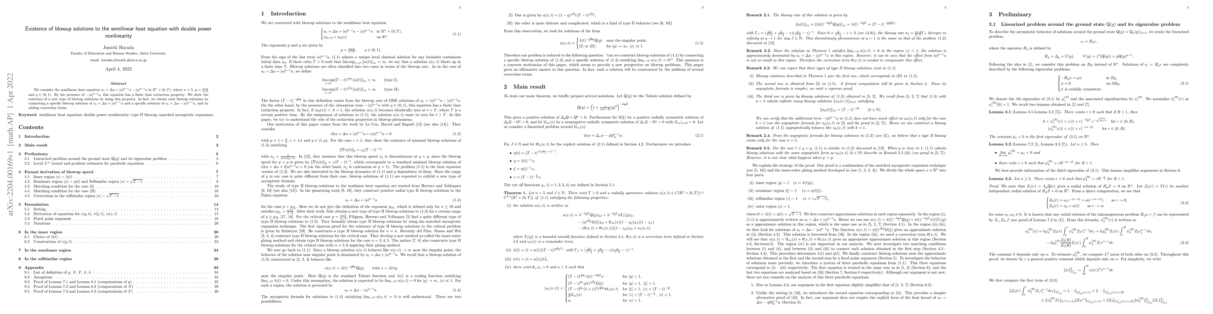 Thumbnail for Existence of blowup solutions to the semilinear heat equation with
  double power nonlinearity