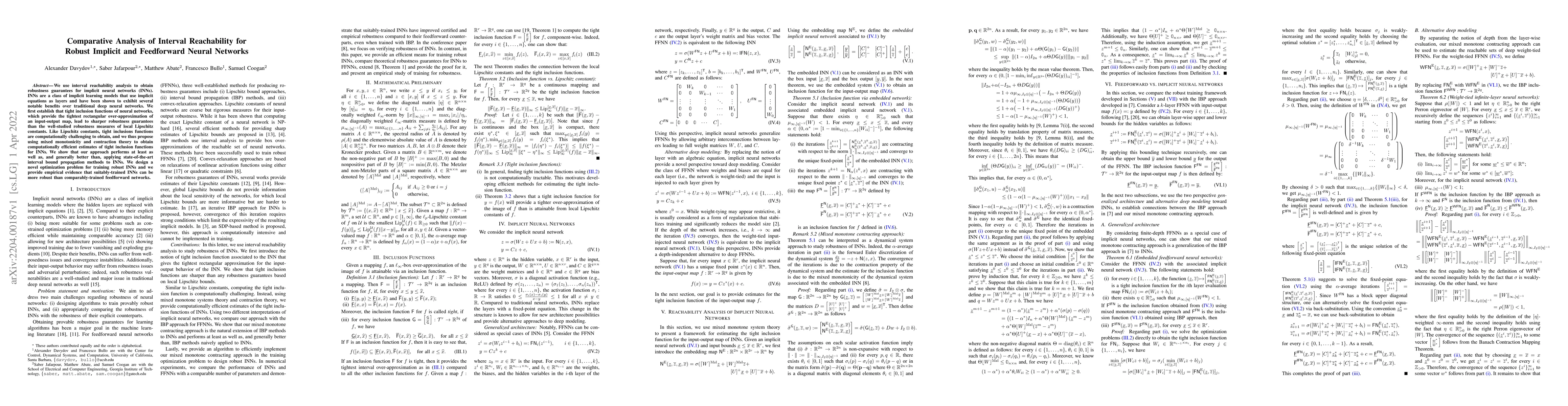 Thumbnail for Comparative Analysis of Interval Reachability for Robust Implicit and
  Feedforward Neural Networks