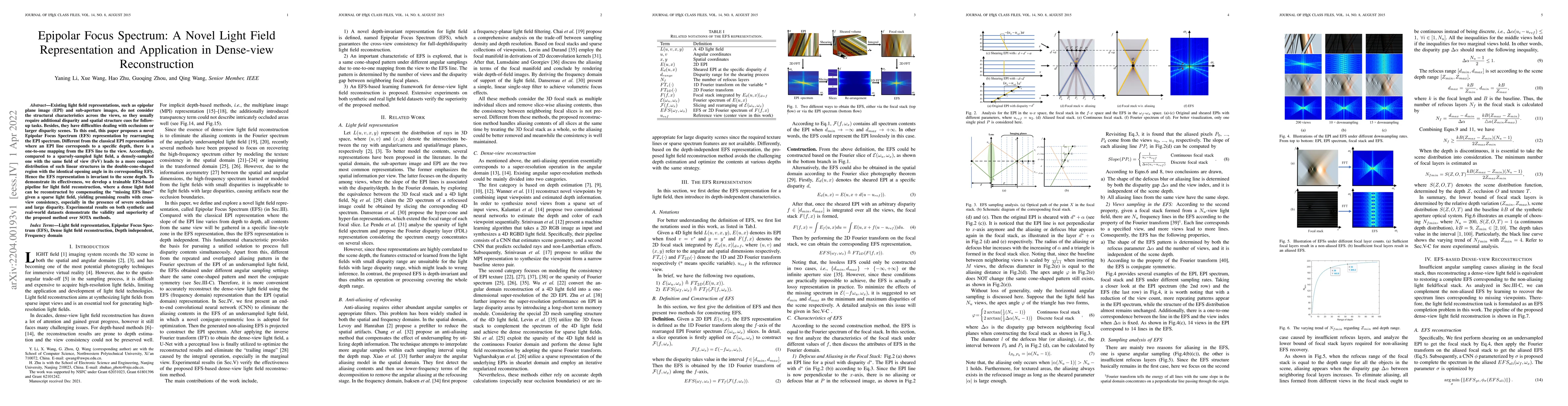 Thumbnail for Epipolar Focus Spectrum: A Novel Light Field Representation and
  Application in Dense-view Reconstruction