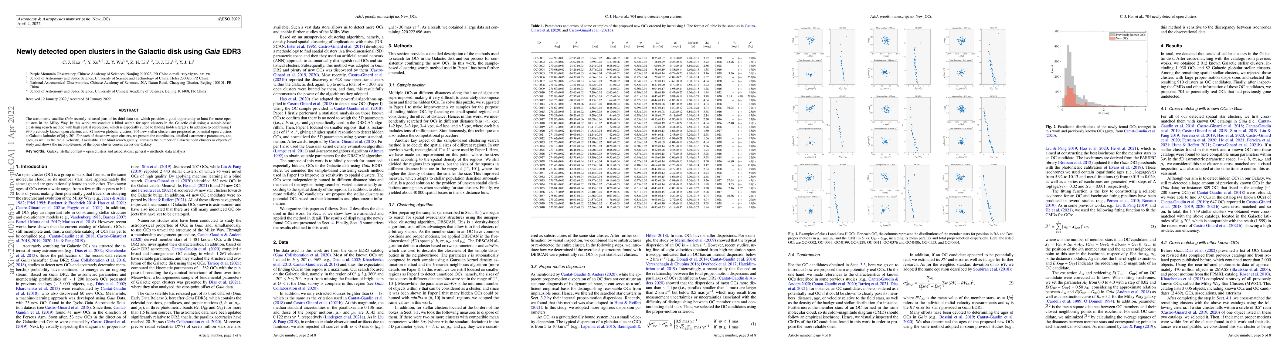 Thumbnail for Newly detected open clusters in the Galactic disk using Gaia EDR3