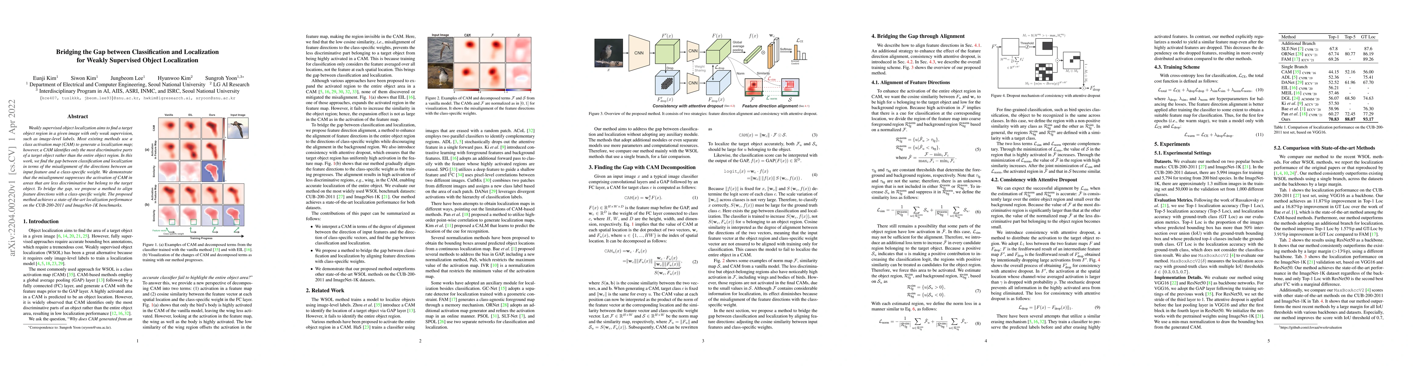 Thumbnail for Bridging the Gap between Classification and Localization for Weakly
  Supervised Object Localization