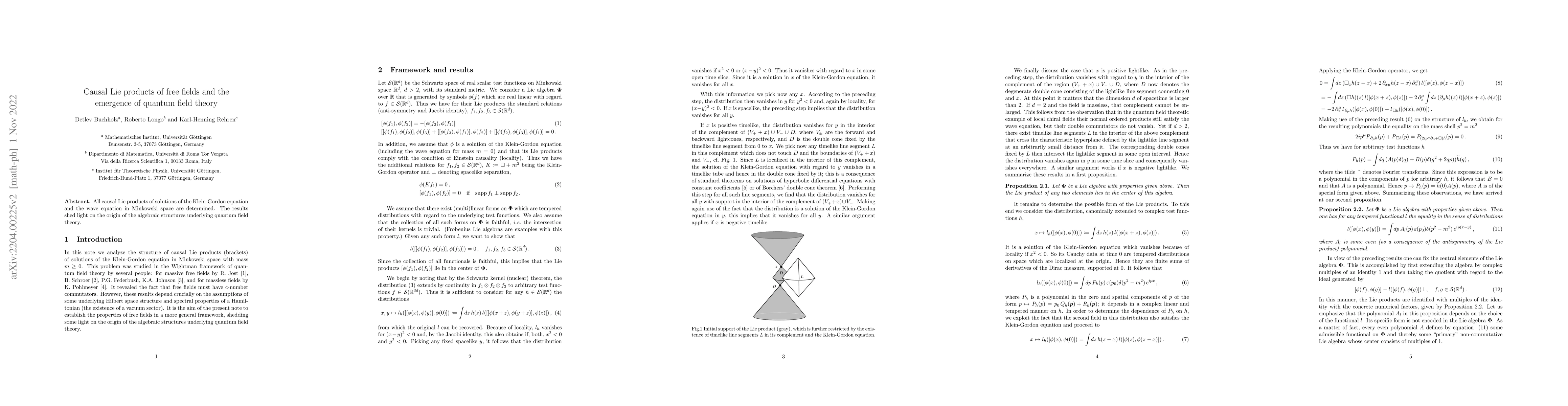 Thumbnail for Causal Lie products of free fields and the emergence of quantum field
  theory