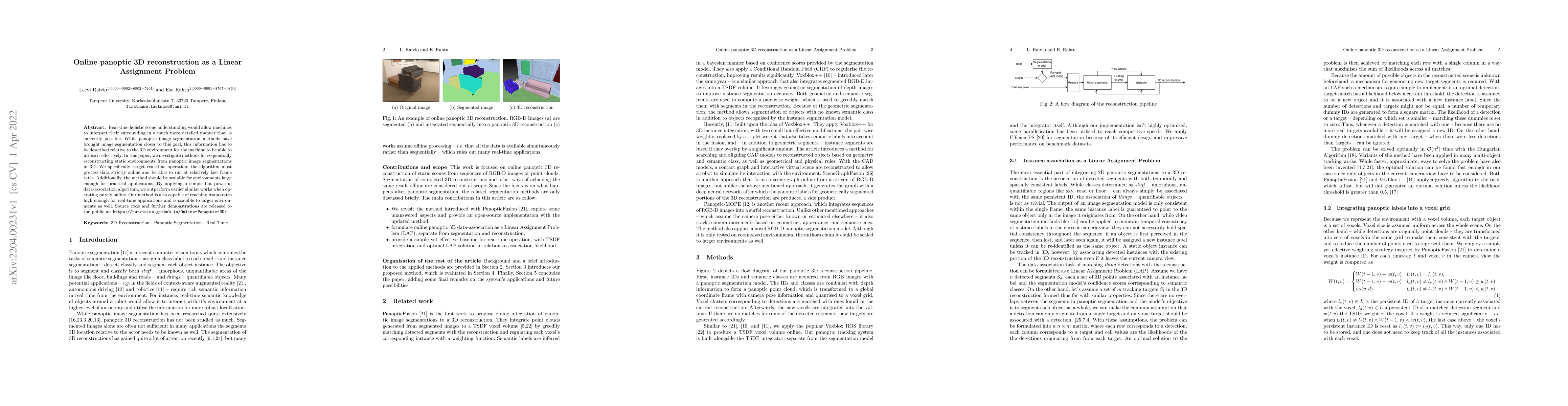 Thumbnail for Online panoptic 3D reconstruction as a Linear Assignment Problem