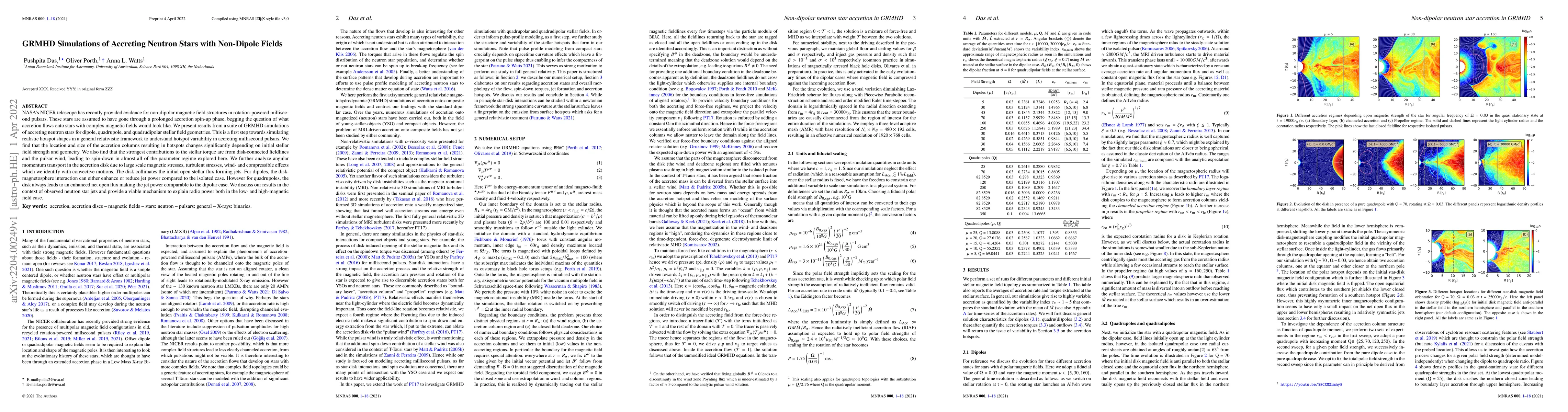 Thumbnail for GRMHD Simulations of Accreting Neutron Stars with Non-Dipole Fields
