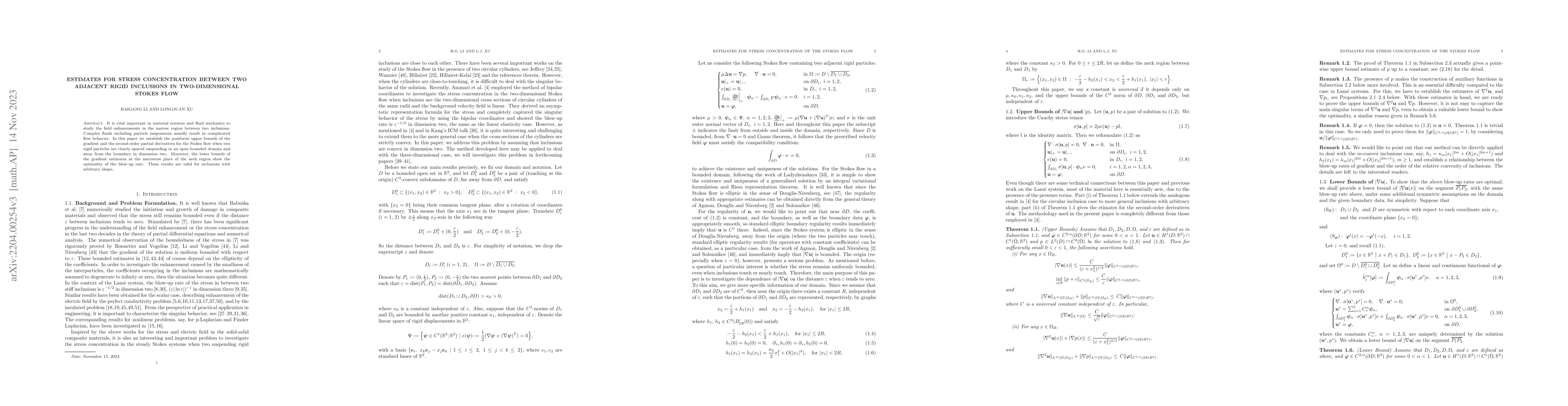 Thumbnail for Estimates for stress concentration between two adjacent rigid inclusions
  in two-dimensional Stokes flow