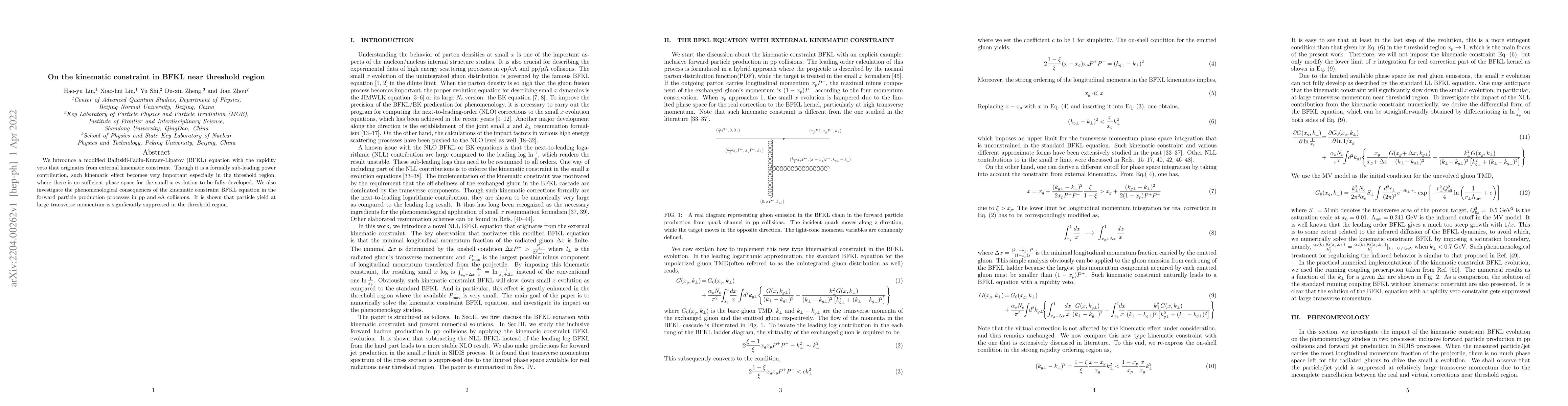 Thumbnail for On the kinematic constraint in BFKL near threshold region