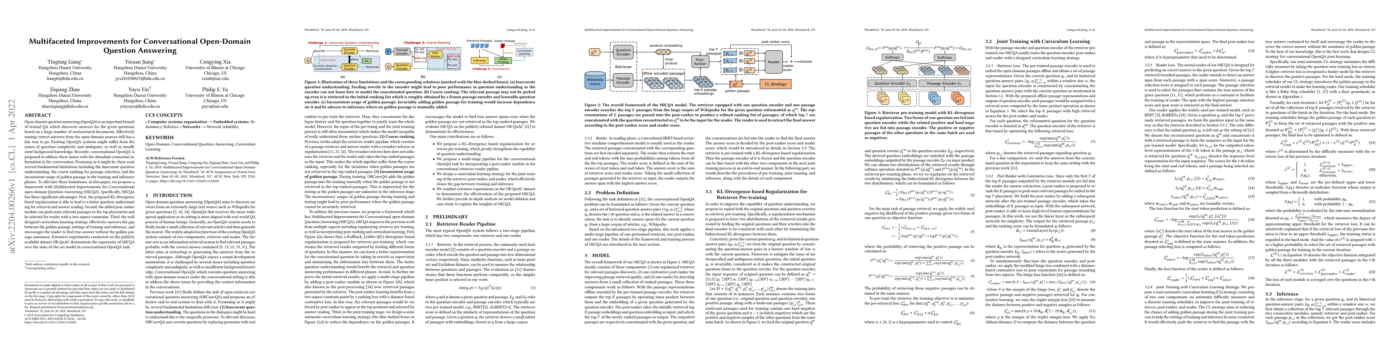Thumbnail for Multifaceted Improvements for Conversational Open-Domain Question
  Answering