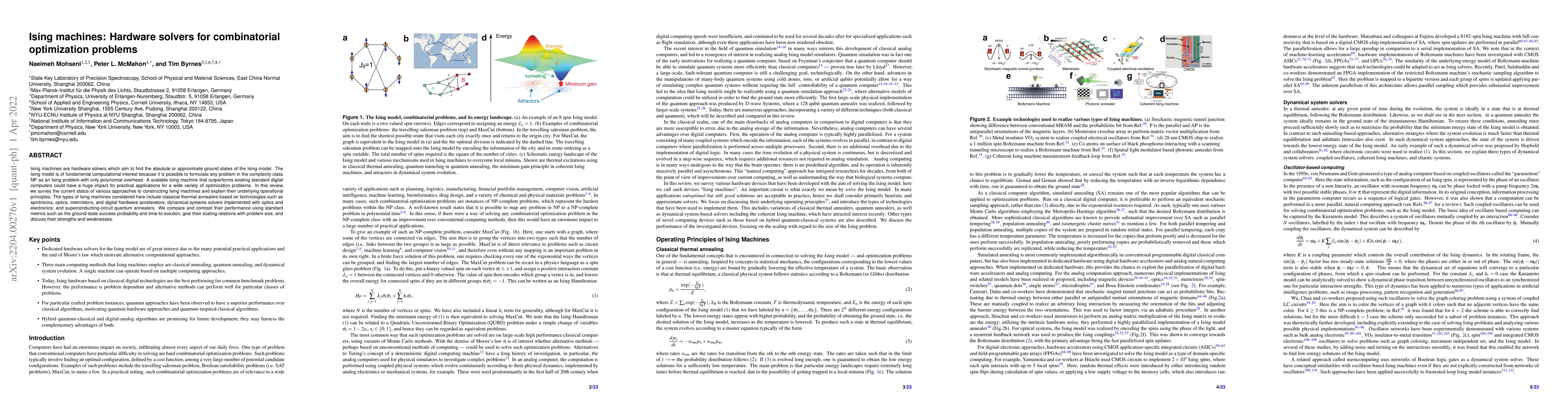 Thumbnail for Ising machines as hardware solvers of combinatorial optimization
  problems