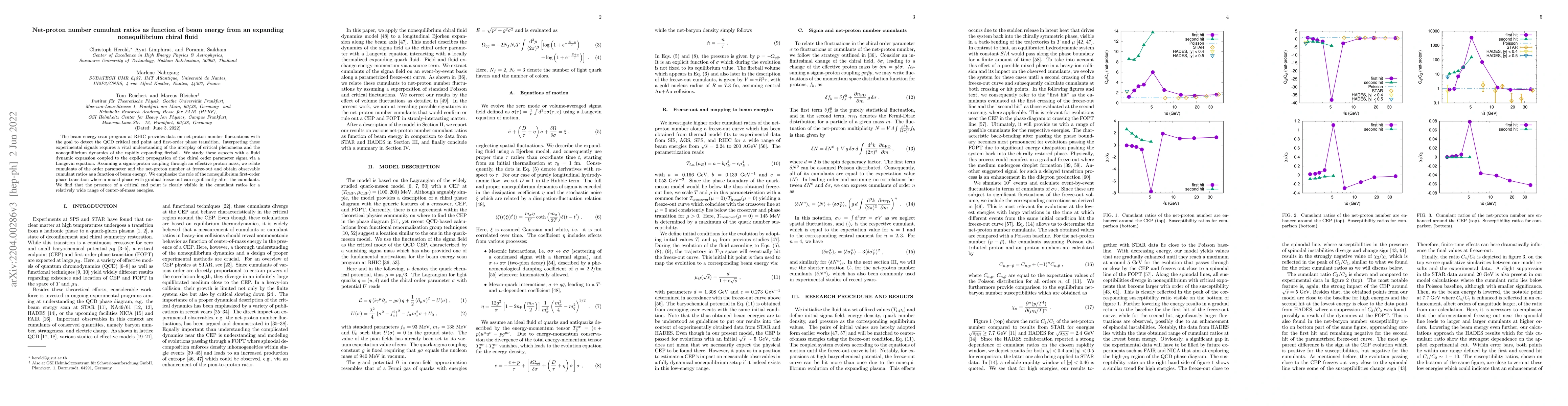 Thumbnail for Net-proton number cumulant ratios as function of beam energy from an
  expanding nonequilibrium chiral fluid