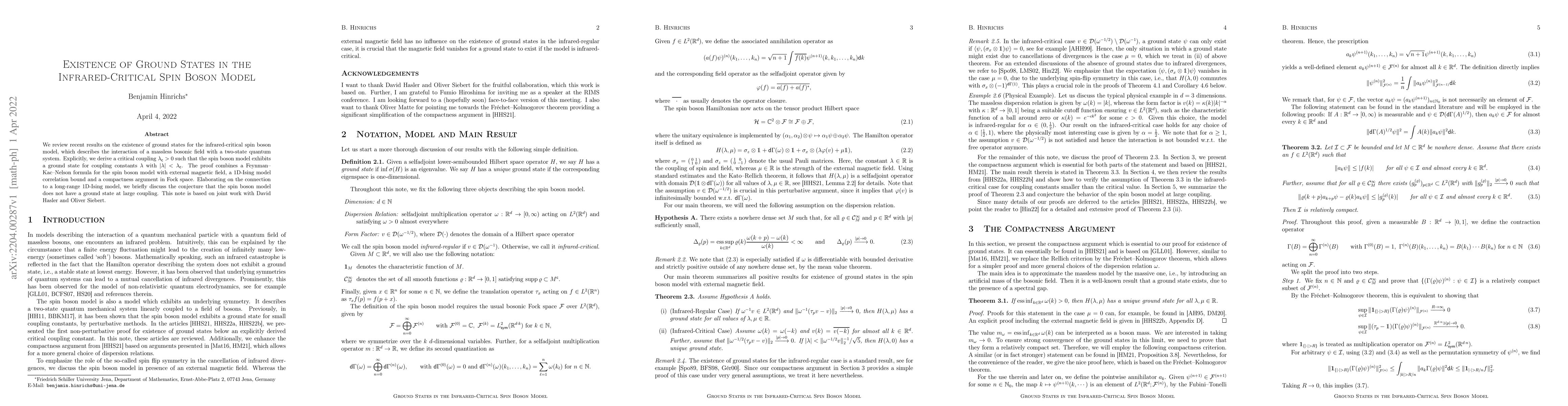 Thumbnail for Existence of Ground States in the Infrared-Critial Spin Boson Model
