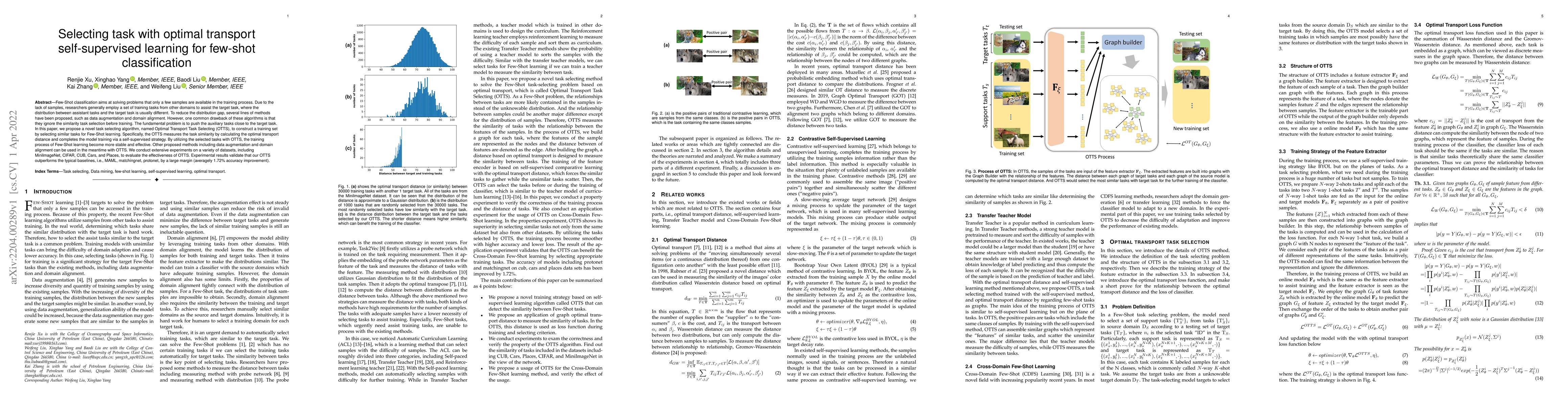 Thumbnail for Selecting task with optimal transport self-supervised learning for
  few-shot classification