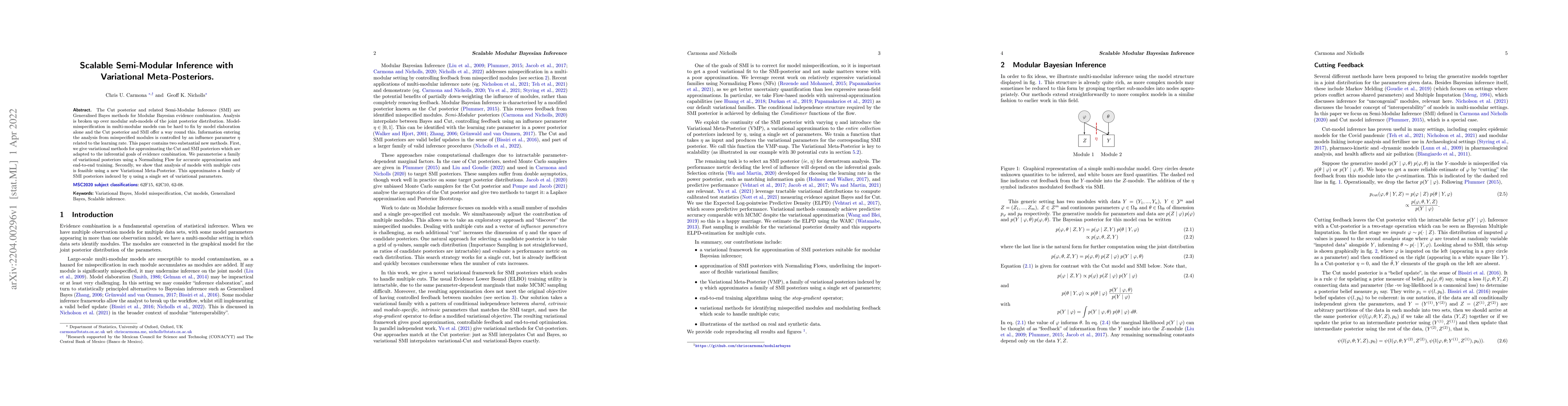 Thumbnail for Scalable Semi-Modular Inference with Variational Meta-Posteriors