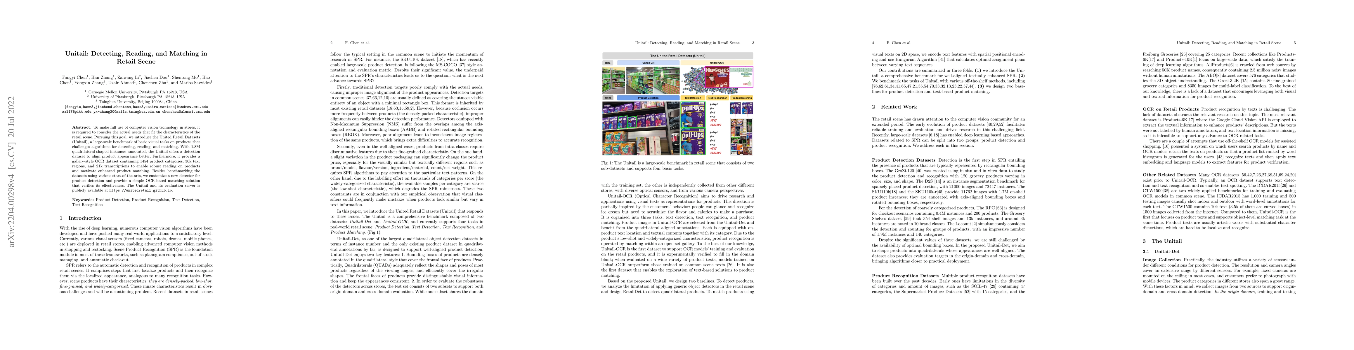 Thumbnail for Unitail: Detecting, Reading, and Matching in Retail Scene