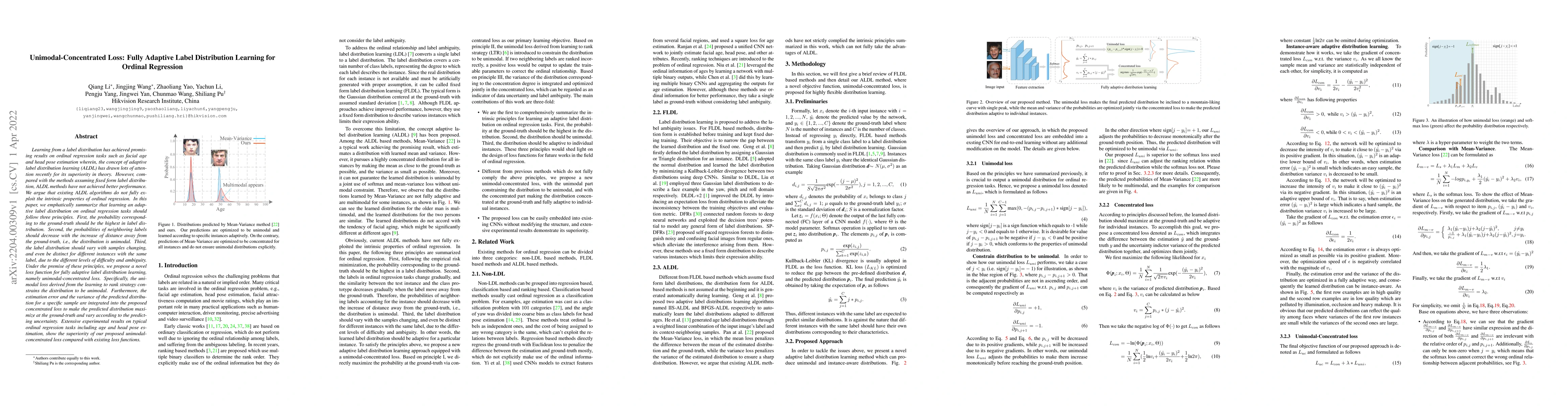 Thumbnail for Unimodal-Concentrated Loss: Fully Adaptive Label Distribution Learning
  for Ordinal Regression