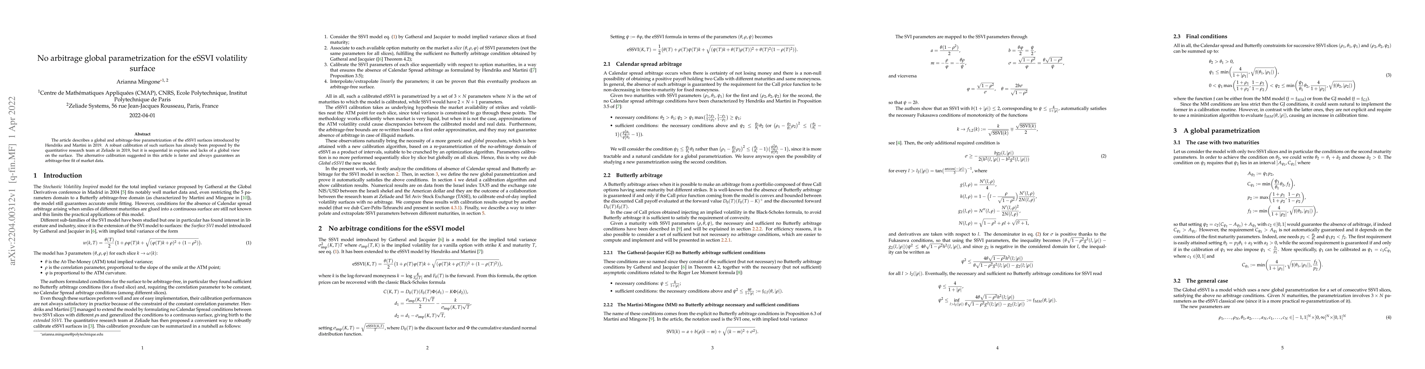 Thumbnail for No arbitrage global parametrization for the eSSVI volatility surface