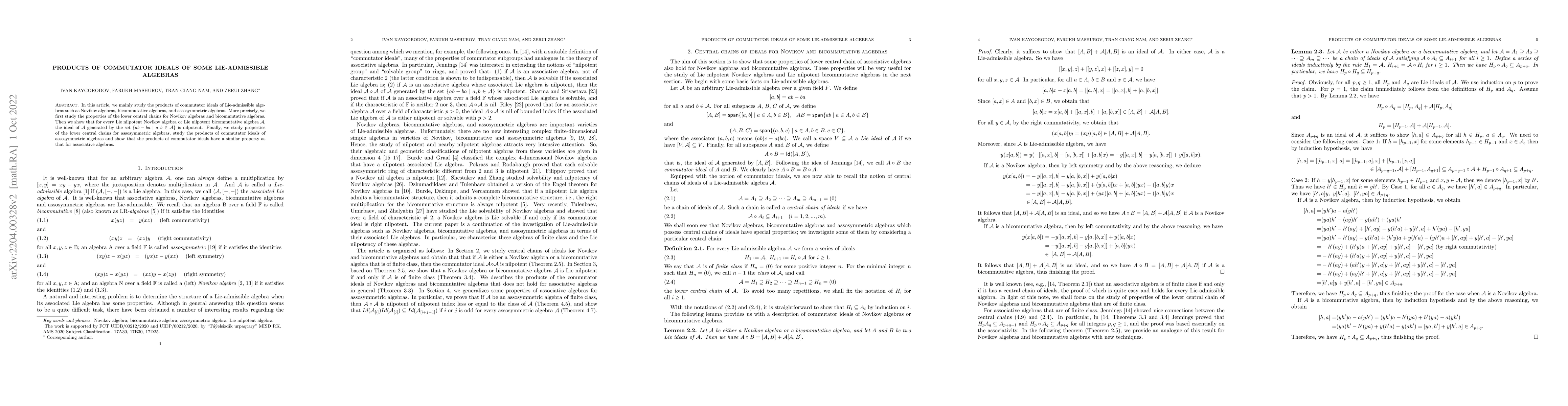 Thumbnail for Products of commutator ideals of some Lie-admissible algebras