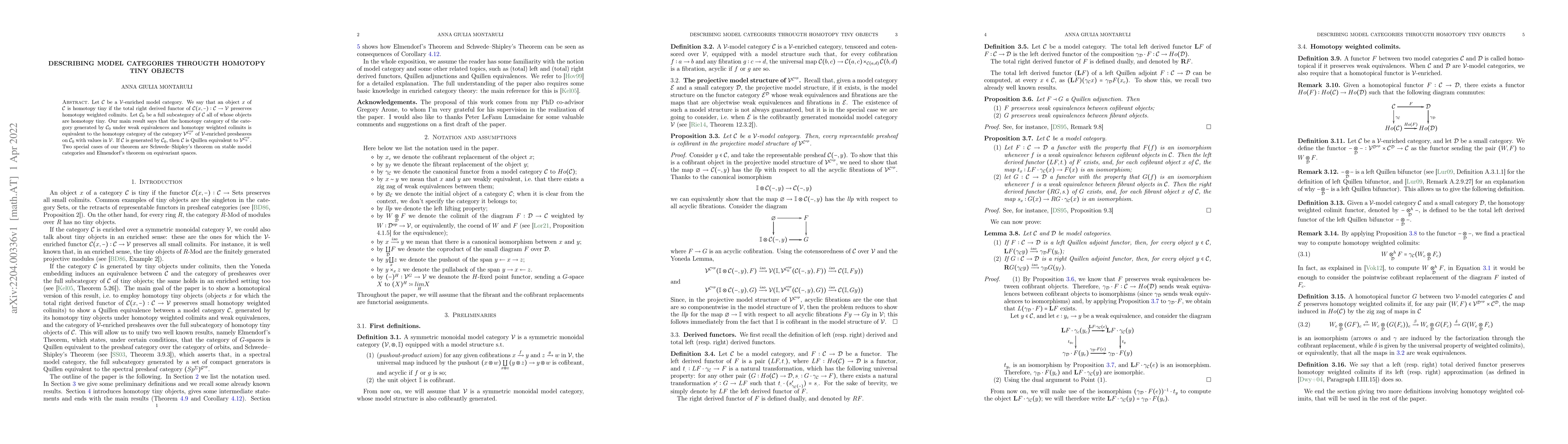 Thumbnail for Describing model categories througth homotopy tiny objects