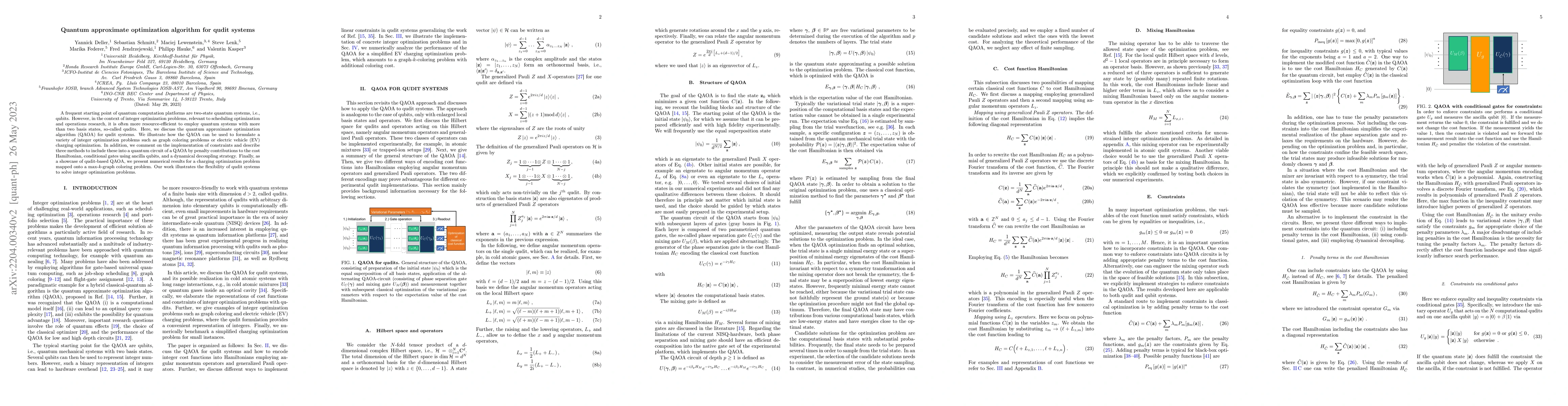 Thumbnail for Quantum approximate optimization algorithm for qudit systems