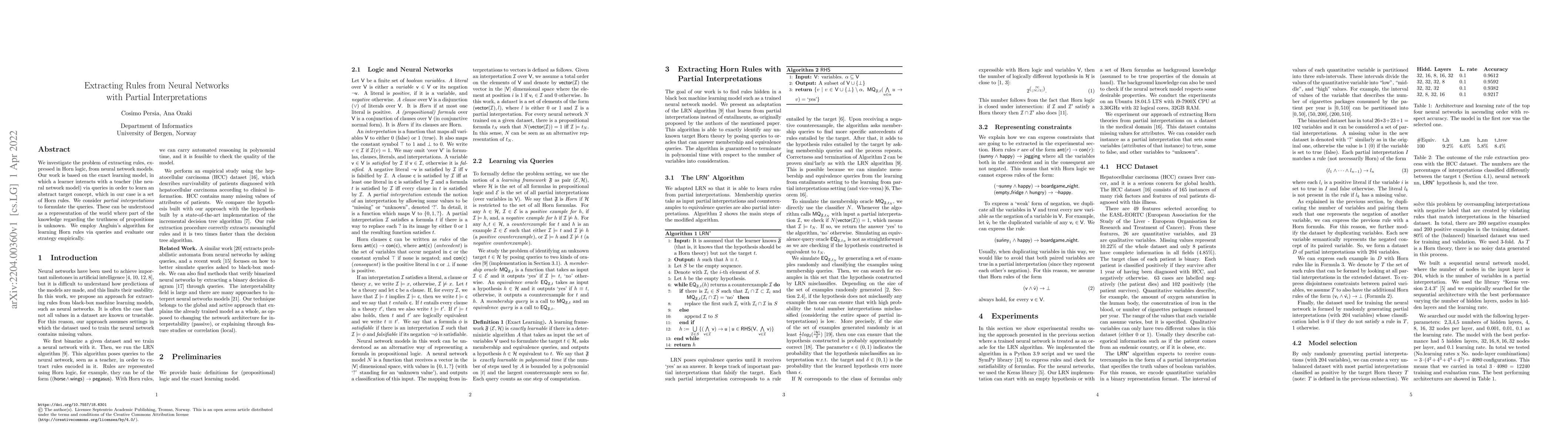 Thumbnail for Extracting Rules from Neural Networks with Partial Interpretations