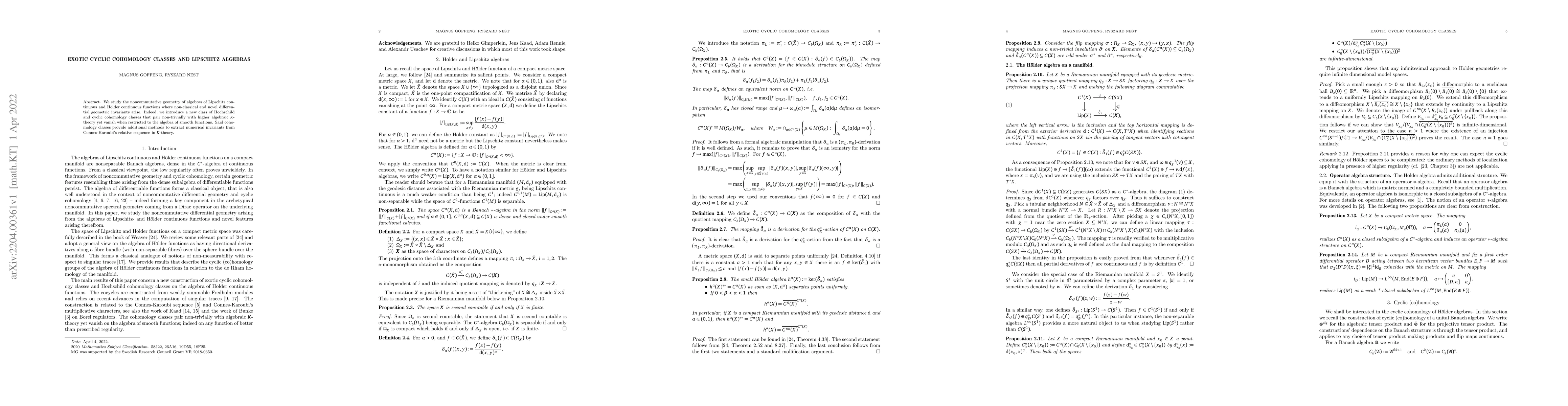 Thumbnail for Exotic cyclic cohomology classes and Lipschitz algebras