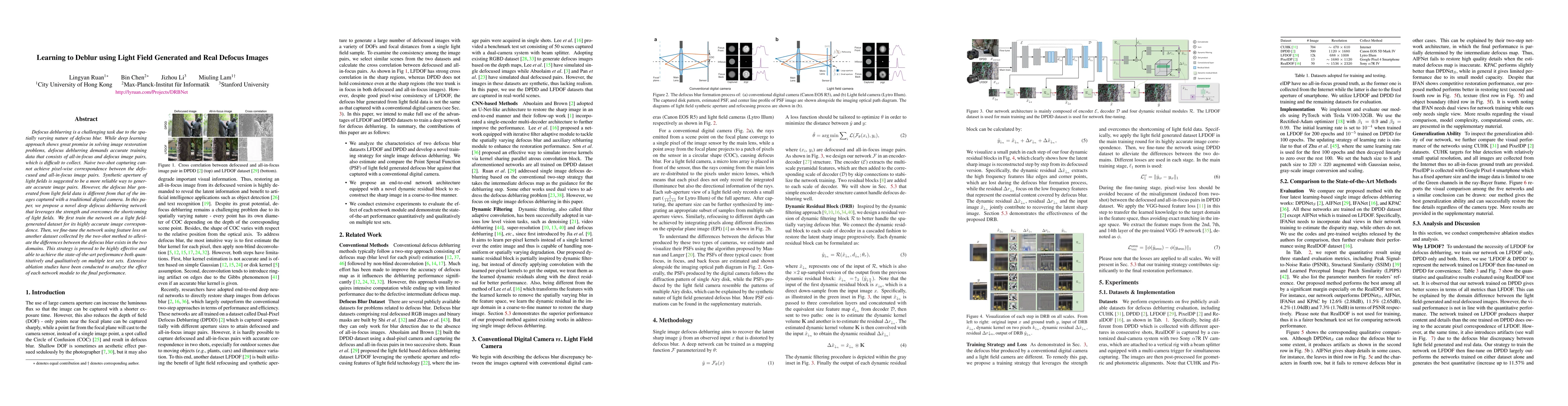 Thumbnail for Learning to Deblur using Light Field Generated and Real Defocus Images