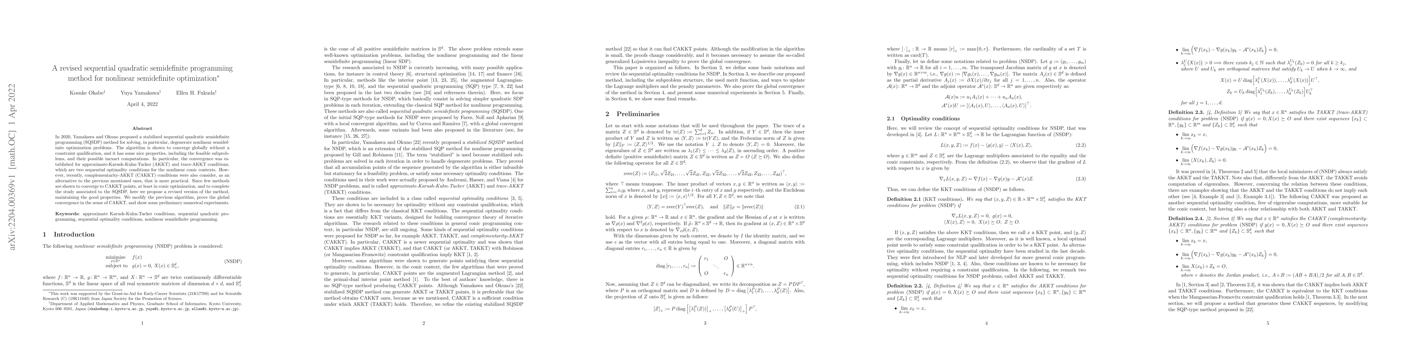 Thumbnail for A revised sequential quadratic semidefinite programming method for
  nonlinear semidefinite optimization