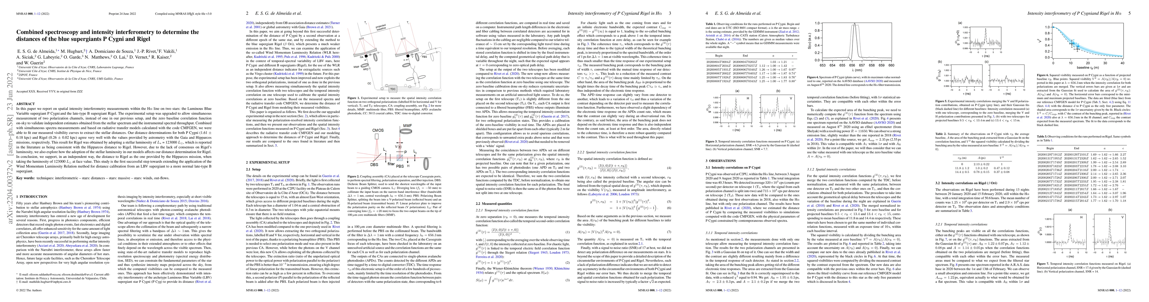 Thumbnail for Combined spectroscopy and intensity interferometry to determine the
  distances of the blue supergiants P Cygni and Rigel