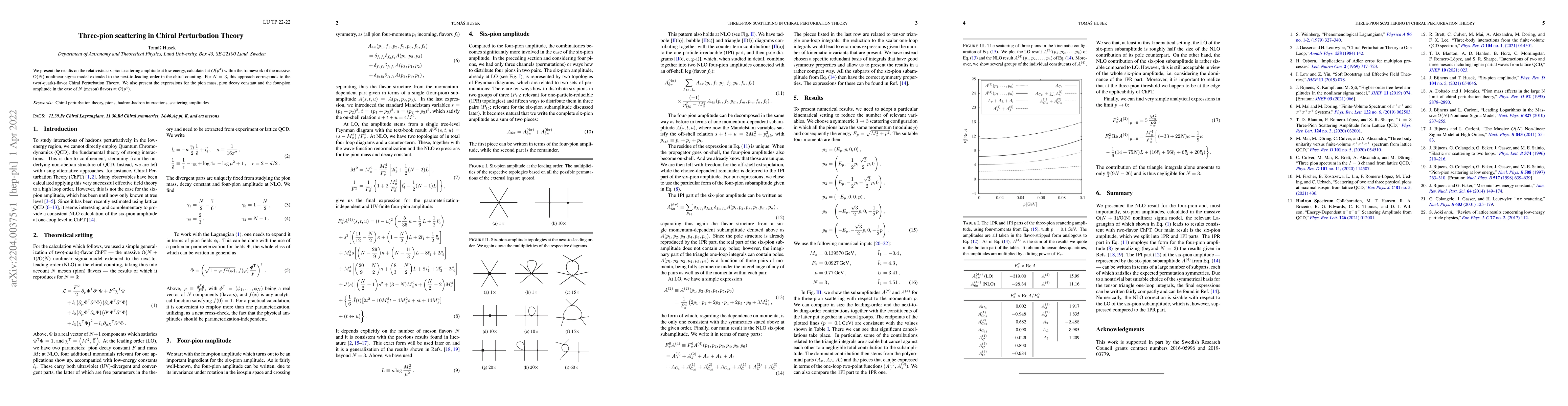 Thumbnail for Three-pion scattering in Chiral Perturbation Theory