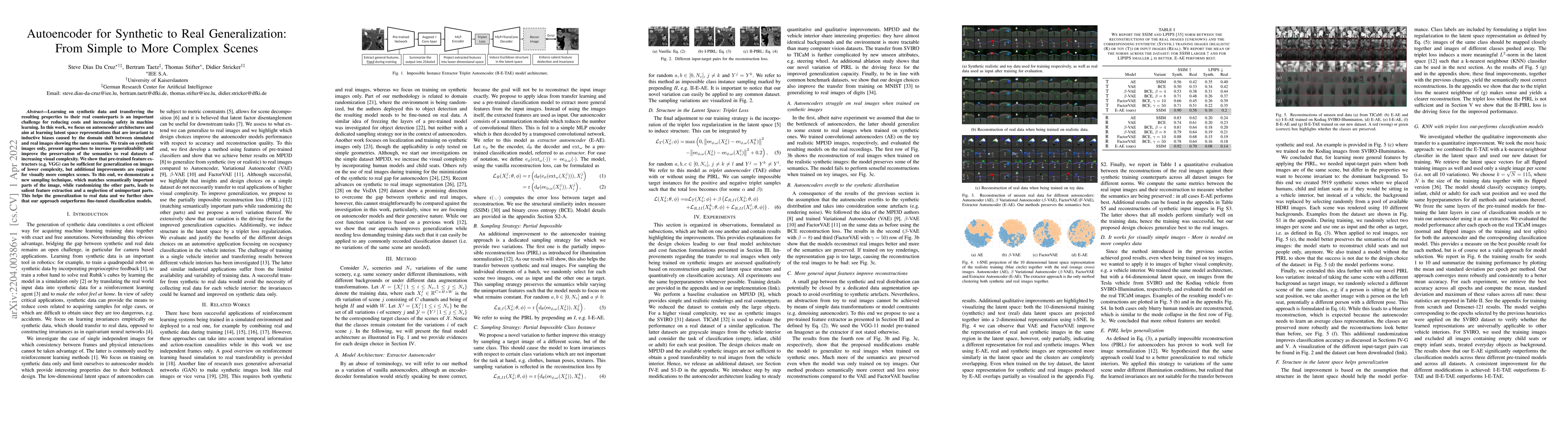 Thumbnail for Autoencoder for Synthetic to Real Generalization: From Simple to More
  Complex Scenes