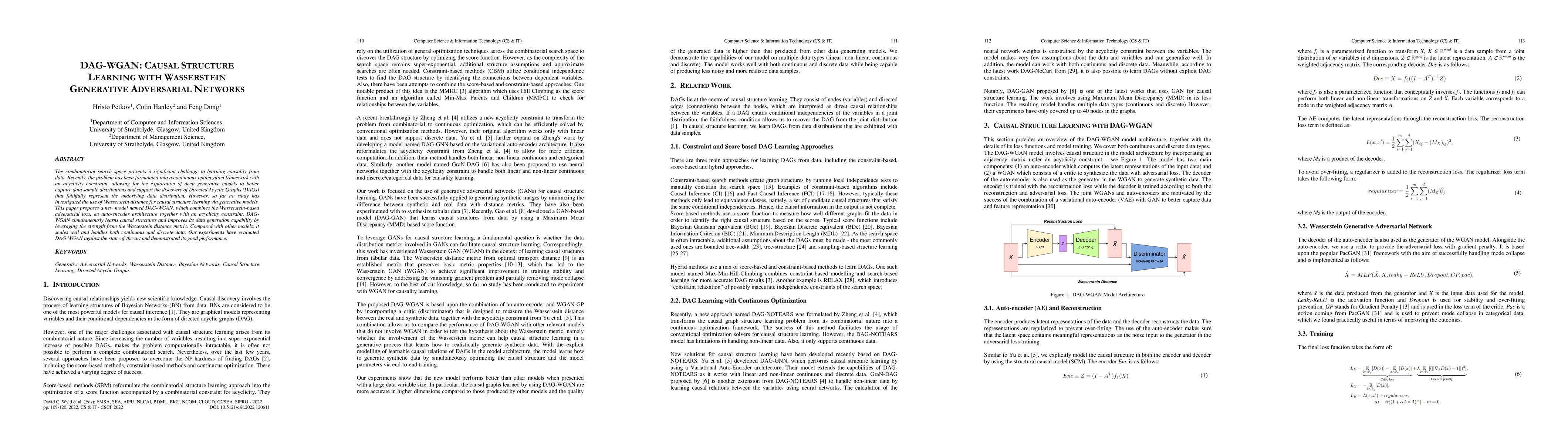 Thumbnail for DAG-WGAN: Causal Structure Learning With Wasserstein Generative
  Adversarial Networks