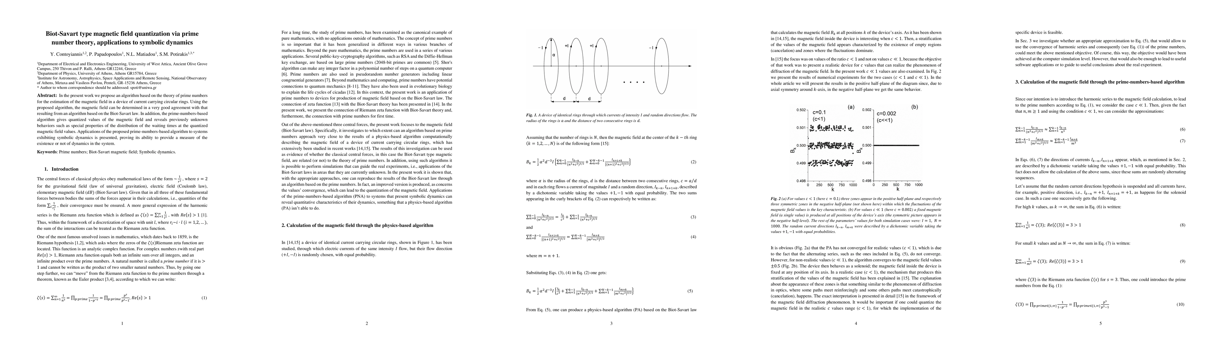 Thumbnail for Biot-Savart type magnetic field quantization via prime number theory,
  applications to symbolic dynamics